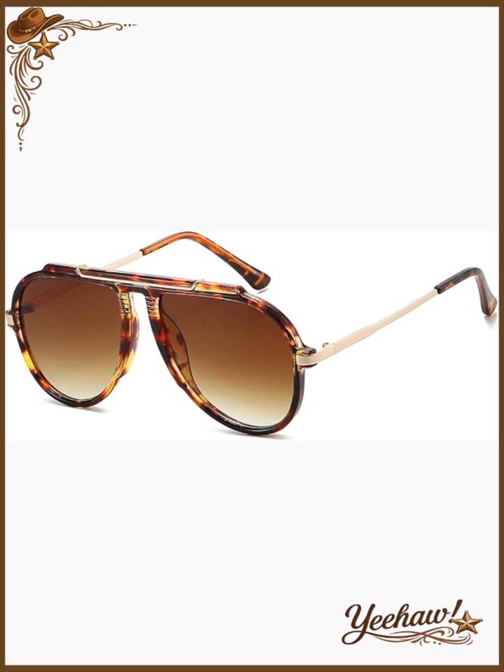 Oversized Retro Aviator Sunglasses Gold Metal UV400 Protection Unisex